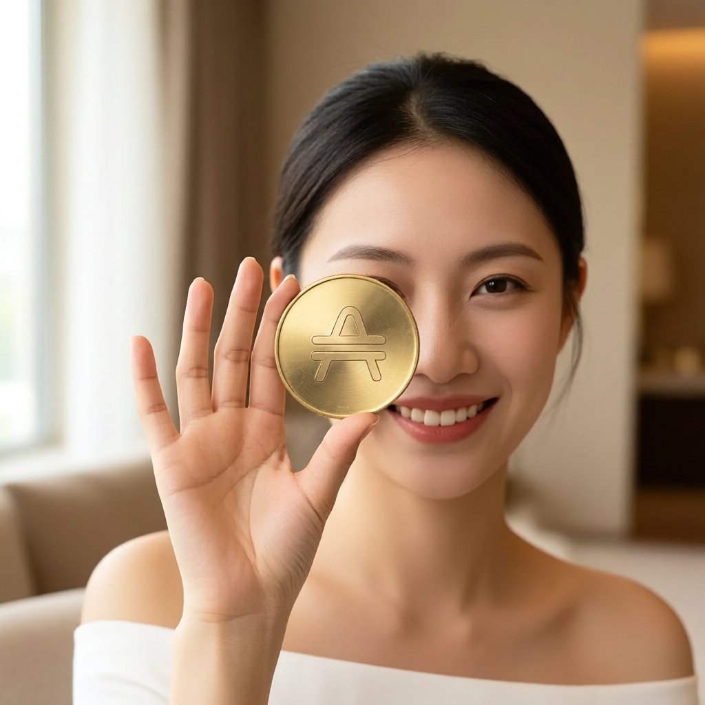Amp (AMP) — gold cryptocurrency coin price illustration