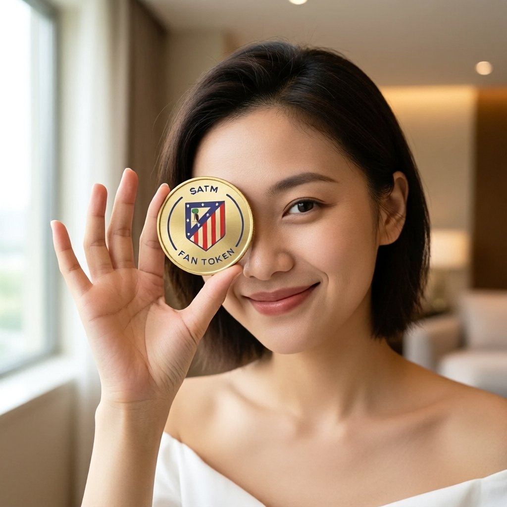 Atletico Madrid Fan Token (ATM) — gold cryptocurrency coin price illustration