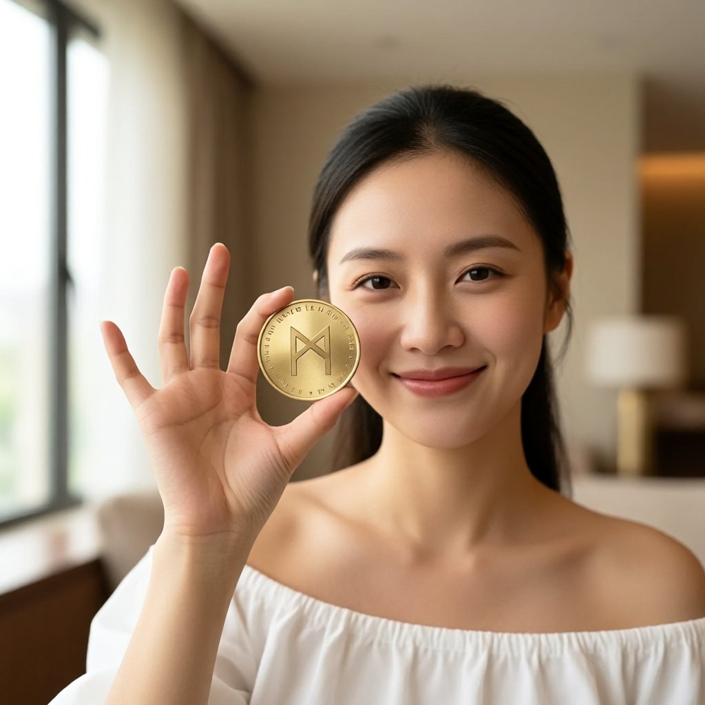 Auki (AUKI) — gold cryptocurrency coin price illustration