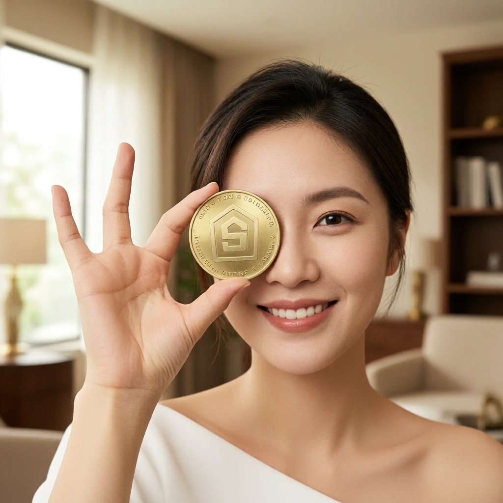 Shentu (CTK) — gold cryptocurrency coin price illustration