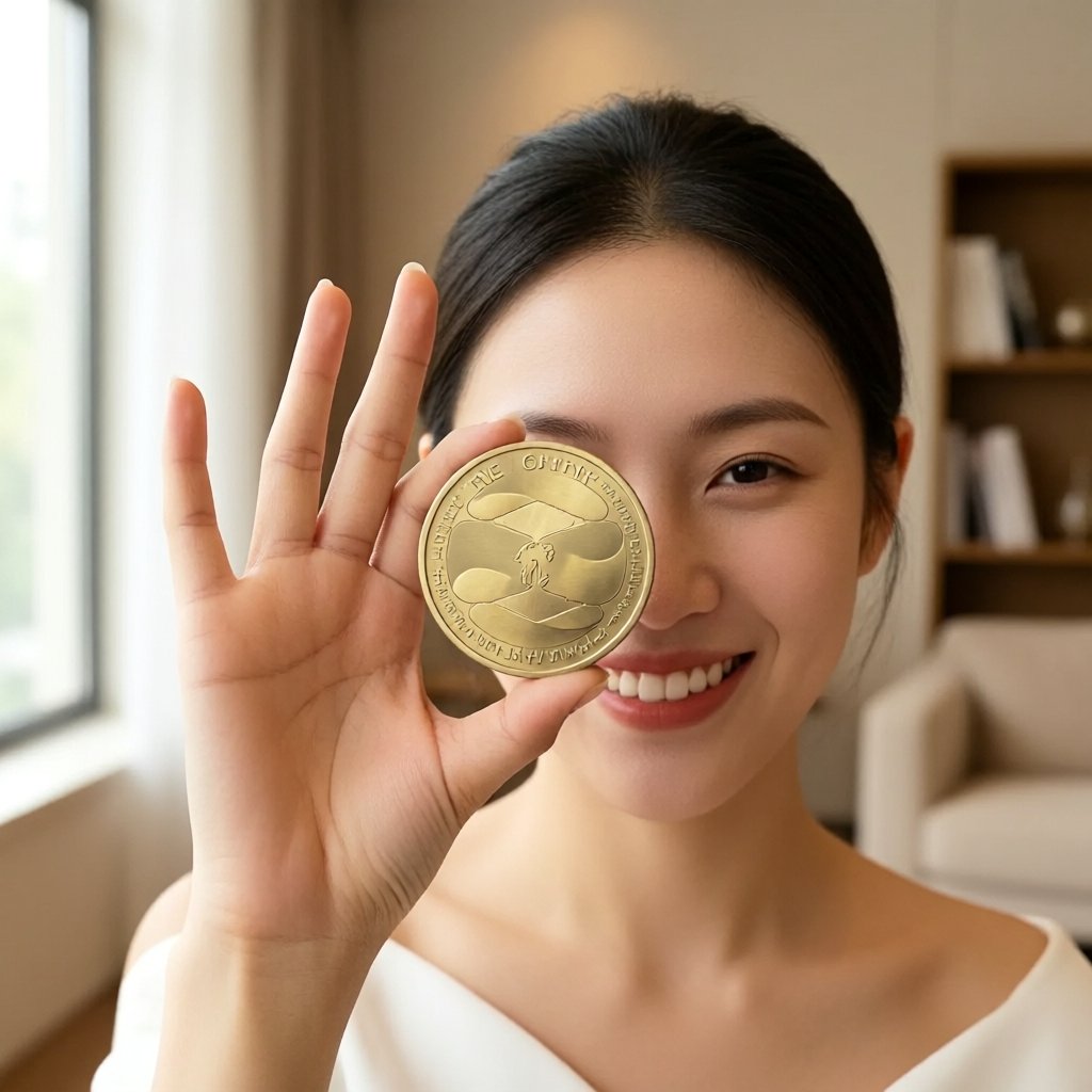 DAPPOS (DOS) — gold cryptocurrency coin price illustration