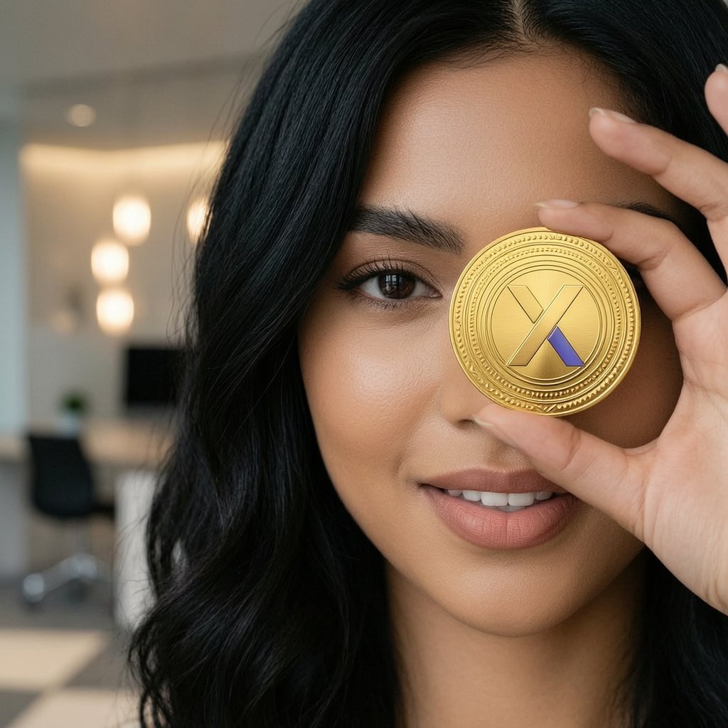 dYdX (DYDX) — gold cryptocurrency coin price illustration