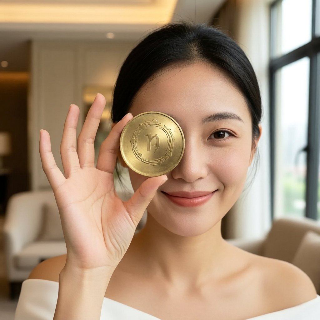 ECOMI (OMI) — gold cryptocurrency coin price illustration