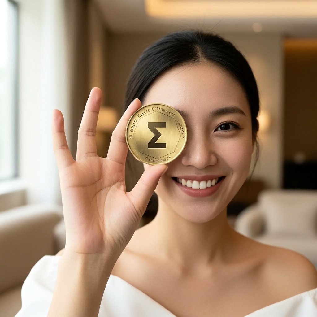 Ergo (ERG) — gold cryptocurrency coin price illustration