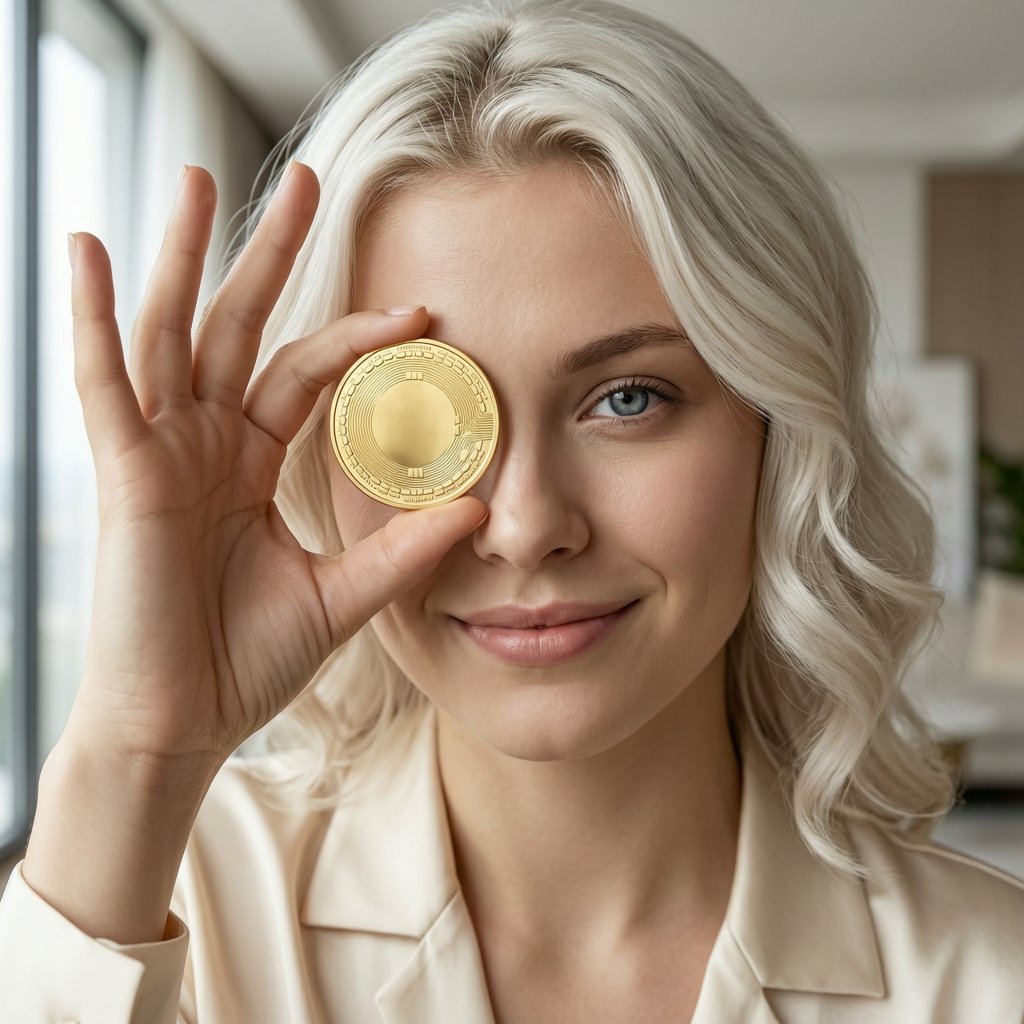 Ethereum Name Service (ENS) — gold cryptocurrency coin price illustration