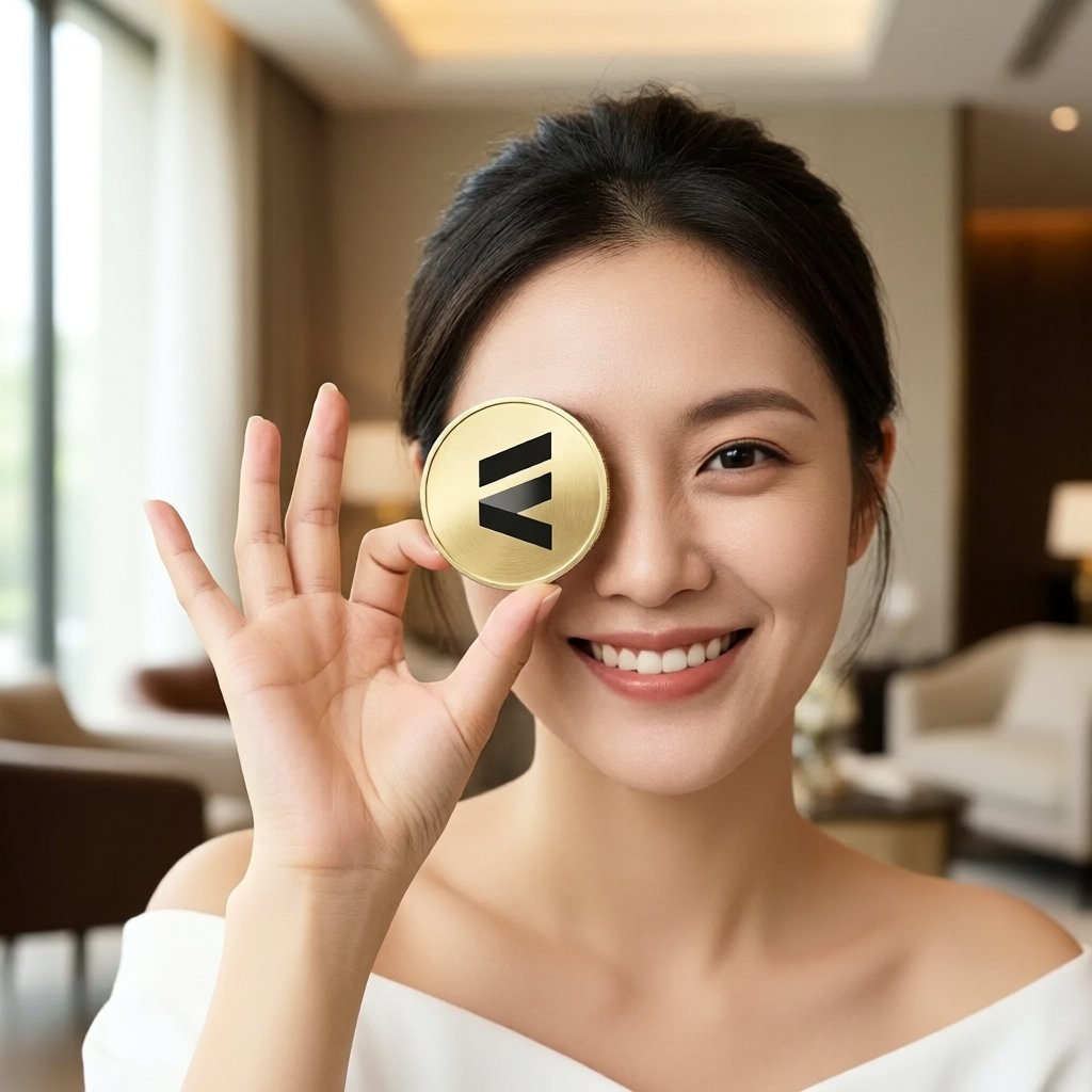 Everything (EV) — gold cryptocurrency coin price illustration