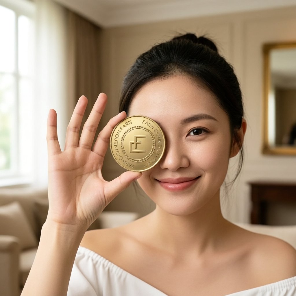 Faith Tribe (FTRB) — gold cryptocurrency coin price illustration
