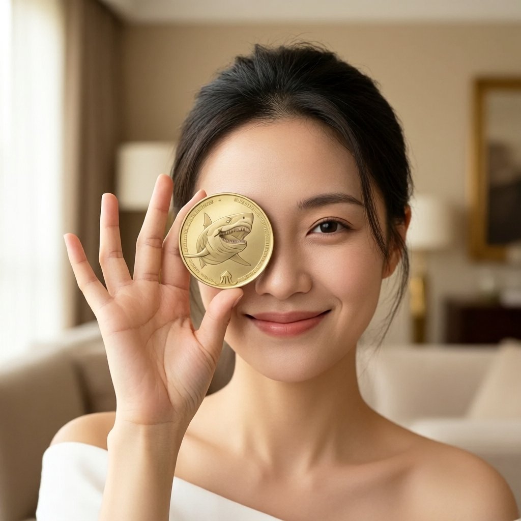 FINS (FINS) — gold cryptocurrency coin price illustration