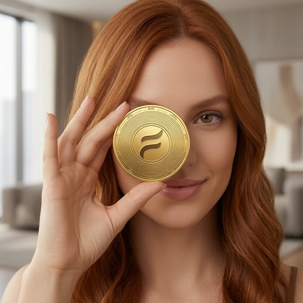 Fluid (FLUID) — gold cryptocurrency coin price illustration