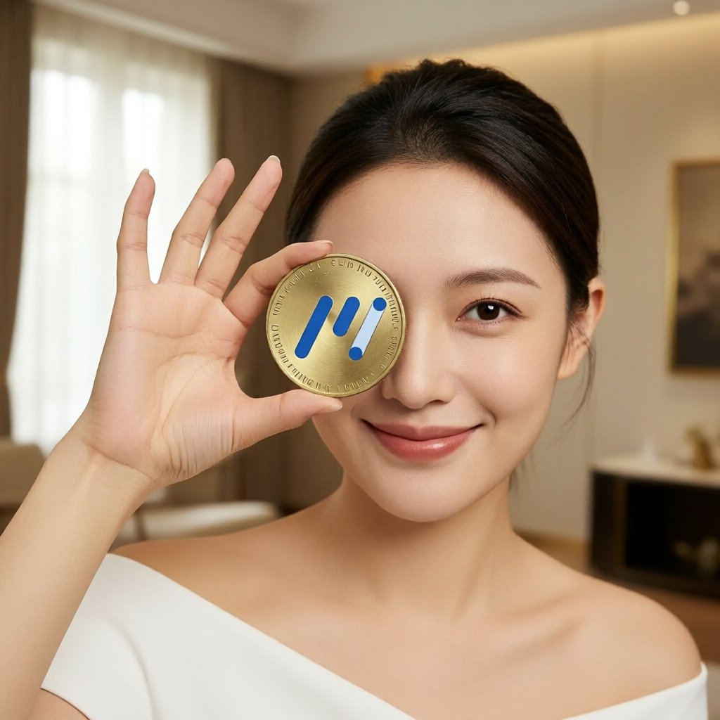 Medibloc (MED) — gold cryptocurrency coin price illustration