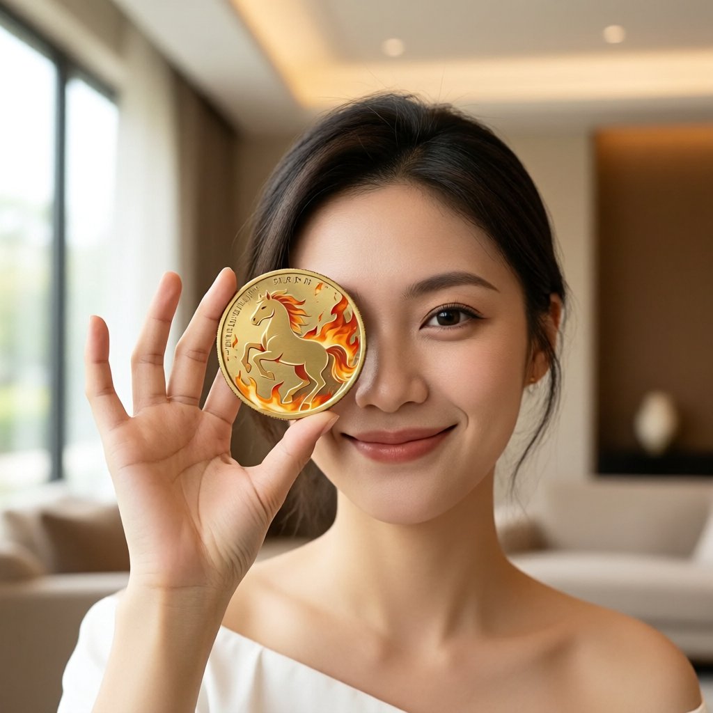 MEME HORSE (MHORSE) — gold cryptocurrency coin price illustration