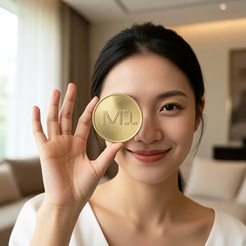 Midas M1 USD Market Neutral (MM1-USD) — ілюстрація золотої крипто-монети та ціни