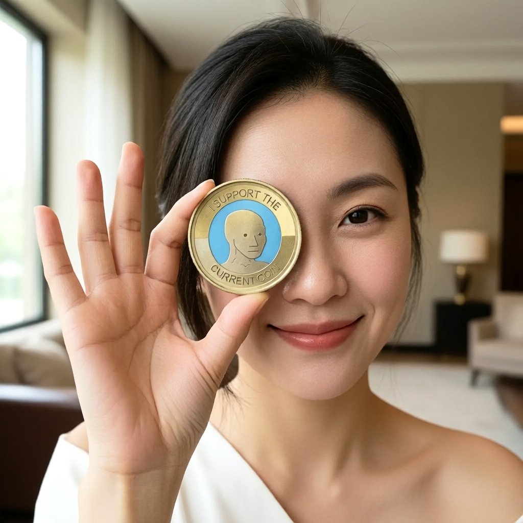 Non-Playable Coin (NPC) — gold cryptocurrency coin price illustration