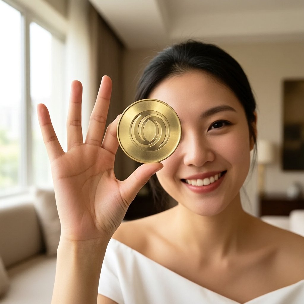 Oasis (ROSE) — gold cryptocurrency coin price illustration