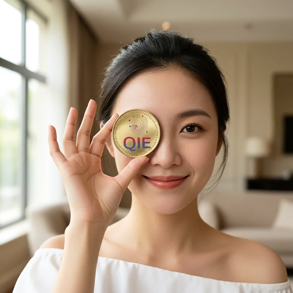 QIE Blockchain (QIE) — gold cryptocurrency coin price illustration