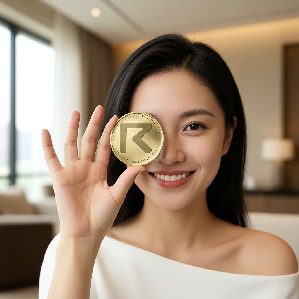 Request (REQ) — gold cryptocurrency coin price illustration