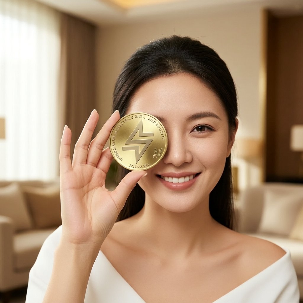 Starpower (STAR) — gold cryptocurrency coin price illustration