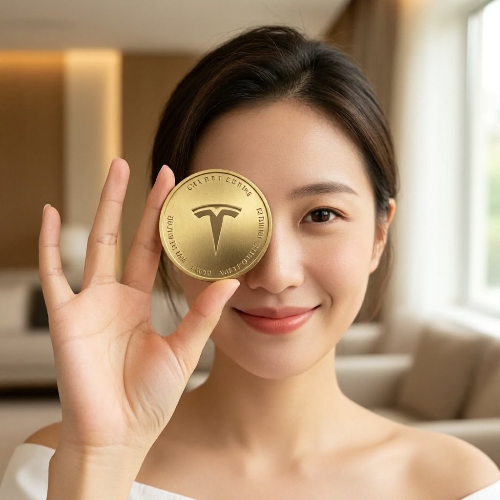 Tesla (bStocks Tokenized Stock) (TSLAB) — gold cryptocurrency coin price illustration