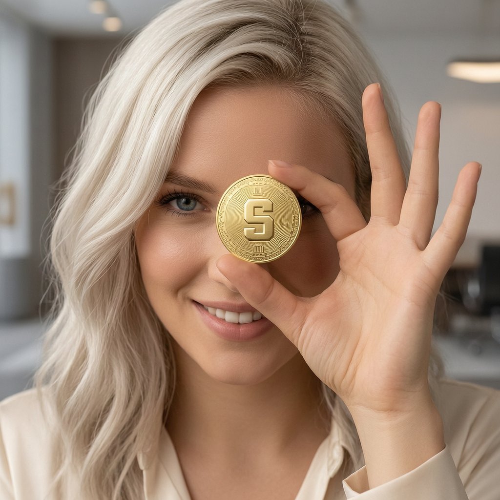 The Sandbox (SAND) — gold cryptocurrency coin price illustration