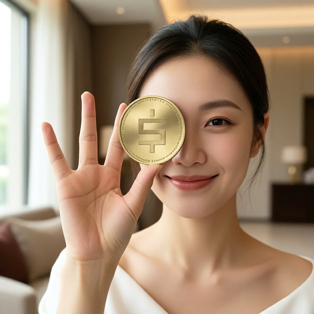 USDH (USDH) — ілюстрація золотої крипто-монети та ціни