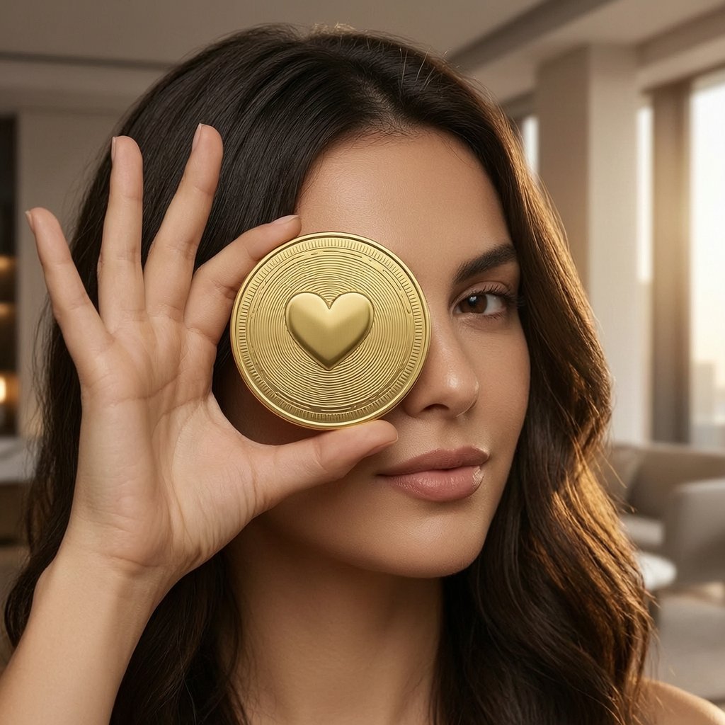 Whiteheart (WHITE) — gold cryptocurrency coin price illustration