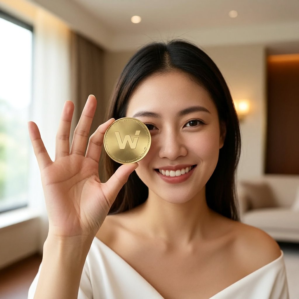 WOO (WOO) — gold cryptocurrency coin price illustration