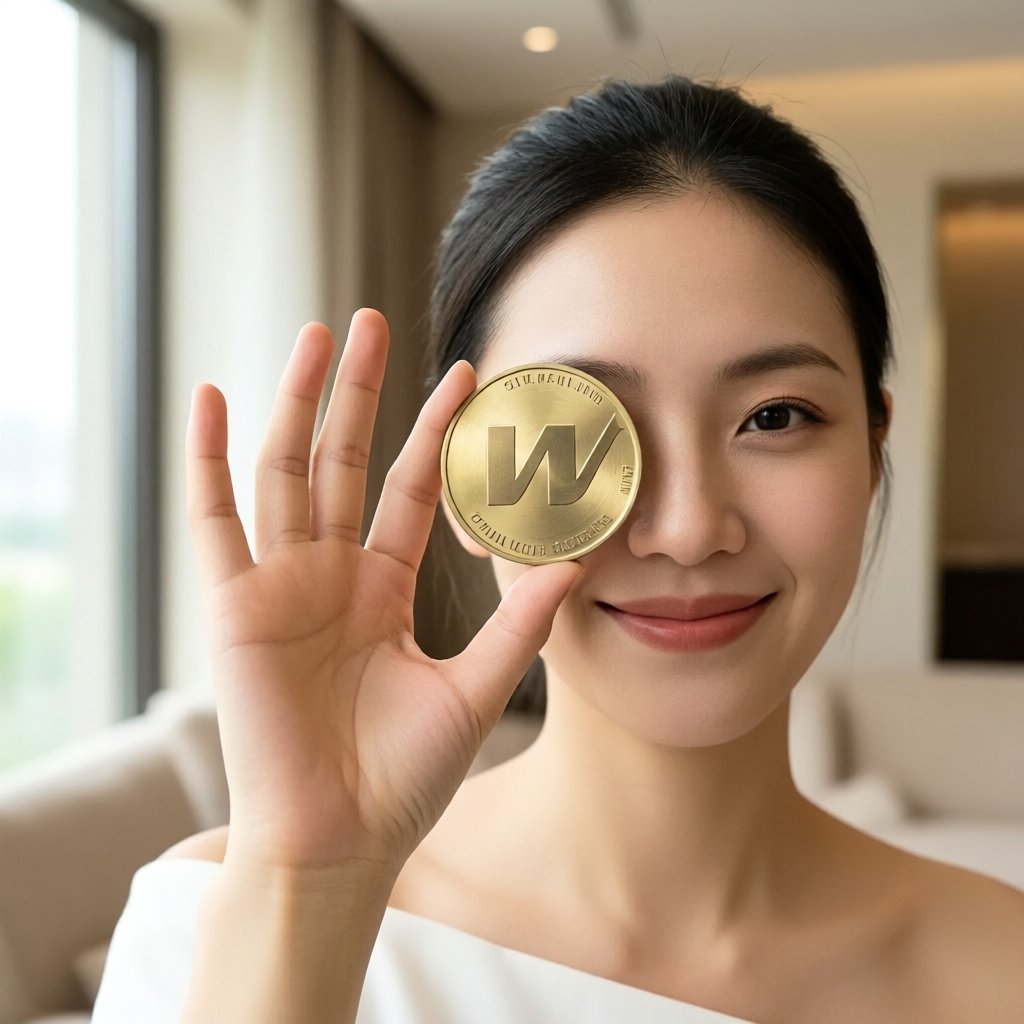 Wormhole (W) — gold cryptocurrency coin price illustration